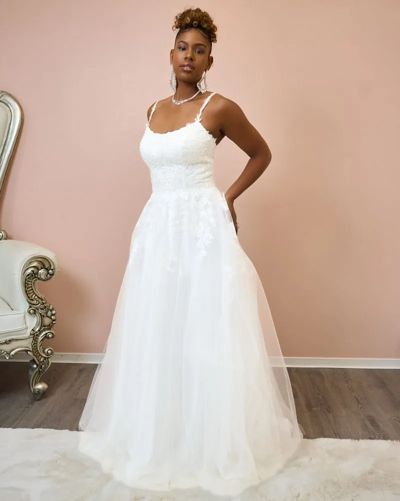 Robe de mariée ligne A en tulle, Lunéria Baie-Mahault