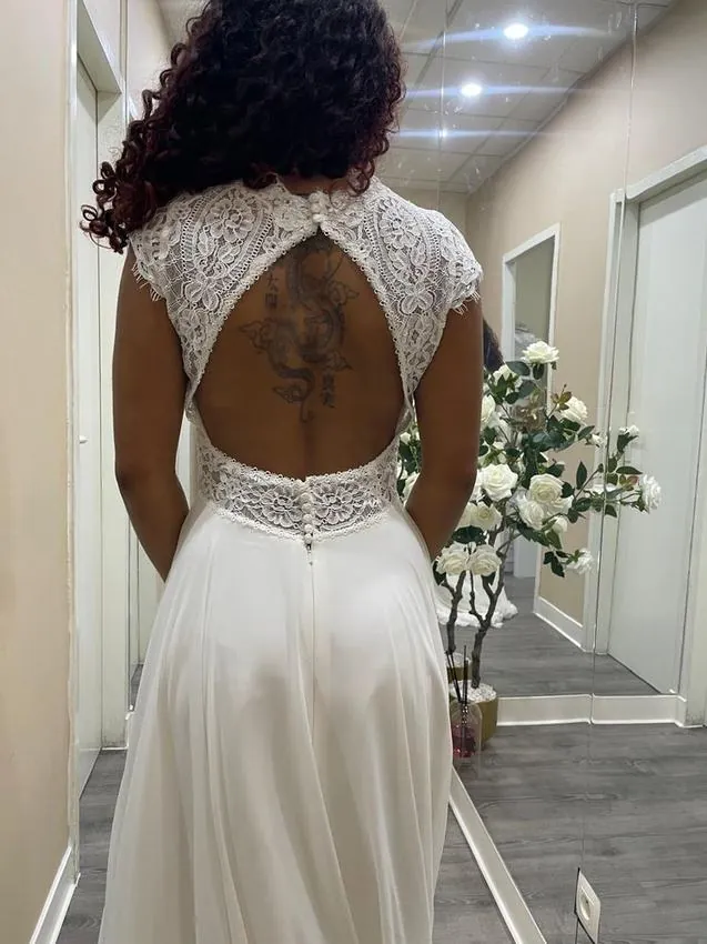 Robe de mariée sirène en dentelle, Lunéria Guadeloupe